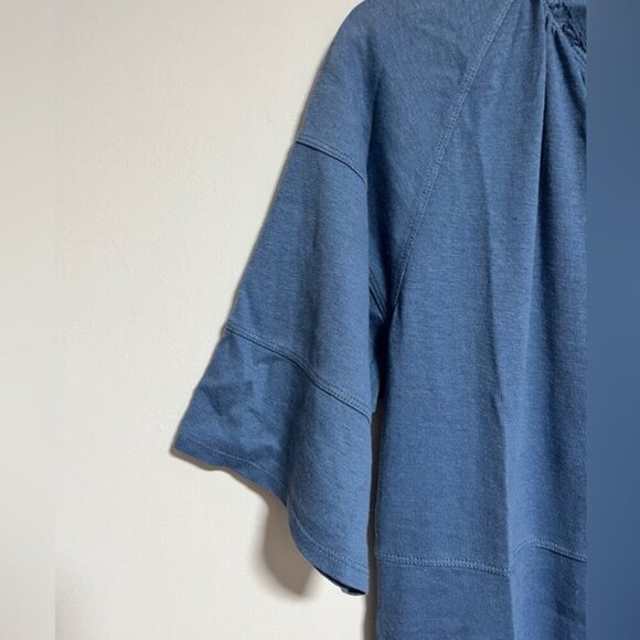 Wrap London Hemp Cotton Blue Midi Dress - Size US 6 / UK 10 - Picture 3 of 12